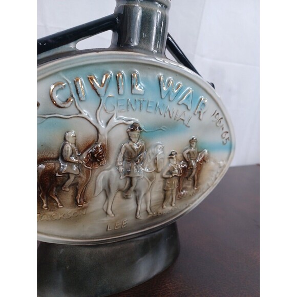 1961 Beam Decanter Civil War Centennial Empty Lee Jackson Longstreet + - Picture 8 of 10
